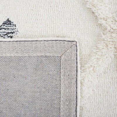 Hand-Tufted Black Wool Shag Rug 4' x 6' - Tufted Rectangular Comfort