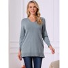 INSPIRE CHIC Women's V Neck Long Sleeve with Pockets Chunky Warm Pullover Top - 4 of 4