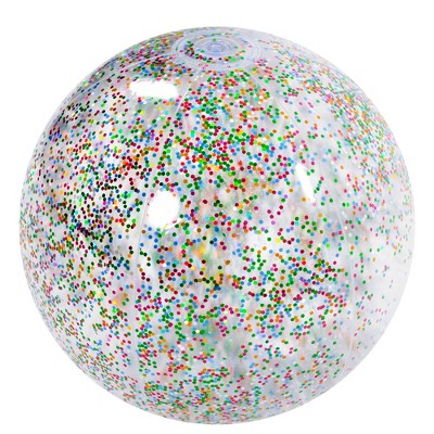 Pool Central 20" Multi Color Glitter Inflatable Beach Ball