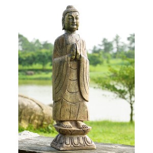 SPI Home Meditating Garden Buddha – 27" Tall Resin Sculpture for Tranquil Outdoor & Indoor Zen Spaces - 1 of 3
