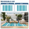 Reversible Outdoor Patio Rug - Waterproof Plastic Straw Mat, Striped Camping Rug for Front Porch, Deck, Backyard, RV, Picnic, Beach - 4 of 4