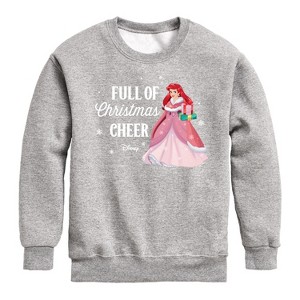 Boys' - Disney - Full Of Christmas Cheer Ariel Graphic Long Sleeve Fleece Sweatshirt - 1 of 4