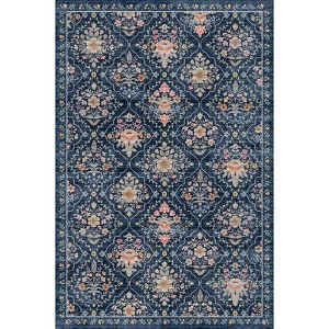 Fulvari Vintage Floral Area Rugs for Entryway,Kitchen,Bathroom, Bedroom Beside Rug,Non-Slip Low Pile Ultra Stain Resistant Carpet - 1 of 1