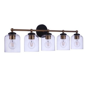 Craftmade Lighting Coppa 5 - Light Vanity in  Flat Black/Satin Brass - 1 of 1