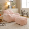 GDFStudio Edie 2 Piece Corduroy Bean Bag Chair with Ottoman - 2 of 4