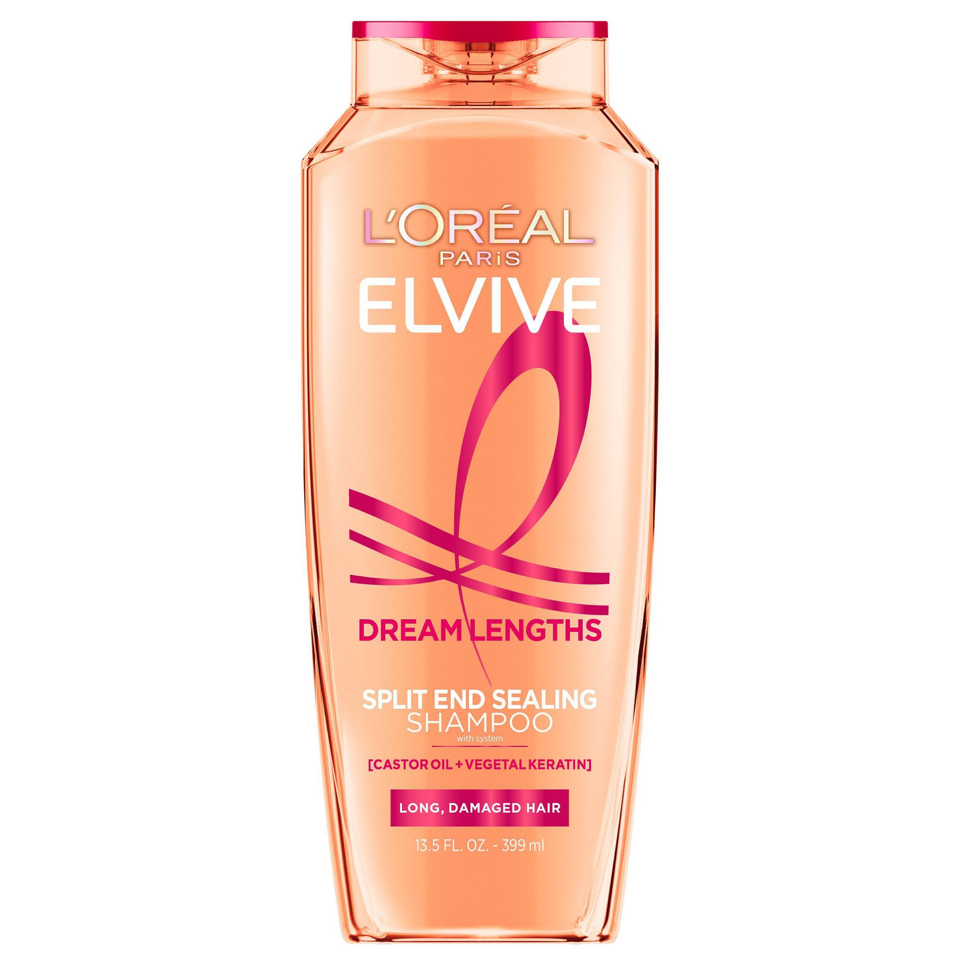 L'Oreal Paris Elvive Dream Lengths Restoring Shampoo for Long & Damaged Hair - 13.5 fl oz: Paraben-Free, Contains Vitamin B