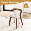 Costway Space-Saving Wood Upholstered Dining Chair Set of 2/4 with Padded Seat & Curved Back - 3 of 4