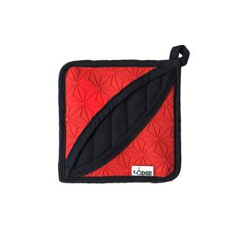 Lodge Red Silicone and Fabric Potholder/Trivet