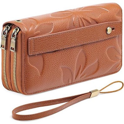 Ladies' clutch bag with anti-theft wrist strap,leather wallet,large-capacity credit card holder,handle-style carry strap