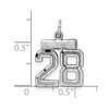 Black Bow Jewelry Sterling Silver, Varsity Collection, Small D/C Pendant, Number 28 - 3 of 4
