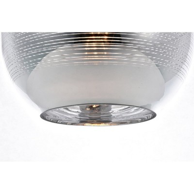 9.5" Chrome Glass Globe Pendant Light with Adjustable Height