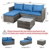 Celebalcony 3 Pieces Patio Furniture Set, Outdoor Wicker Sectional Sofa with Coffee Table, Anti-Slip & All-Weather Cushions for Garden,Backyard, Blue - 2 of 4