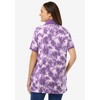 Woman Within Women's Plus Size Perfect Printed Short-Sleeve Polo Shirt - 3 of 4