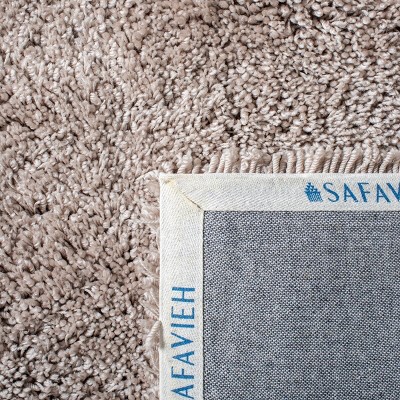 Hand-Tufted Shag Square Rug in Gray Wool and Synthetic Blend