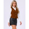 INSPIRE CHIC Women's Steampunk Velvet Sleeveless Button-Down V-Neck Suit Vest - 3 of 4