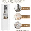 MDF Bathroom Corner Cabinet with Glass Doors, Open & Closed Storage, Adjustable Shelves, Anti-Tip Design, Space-Saving Right Angle, White - 3 of 4