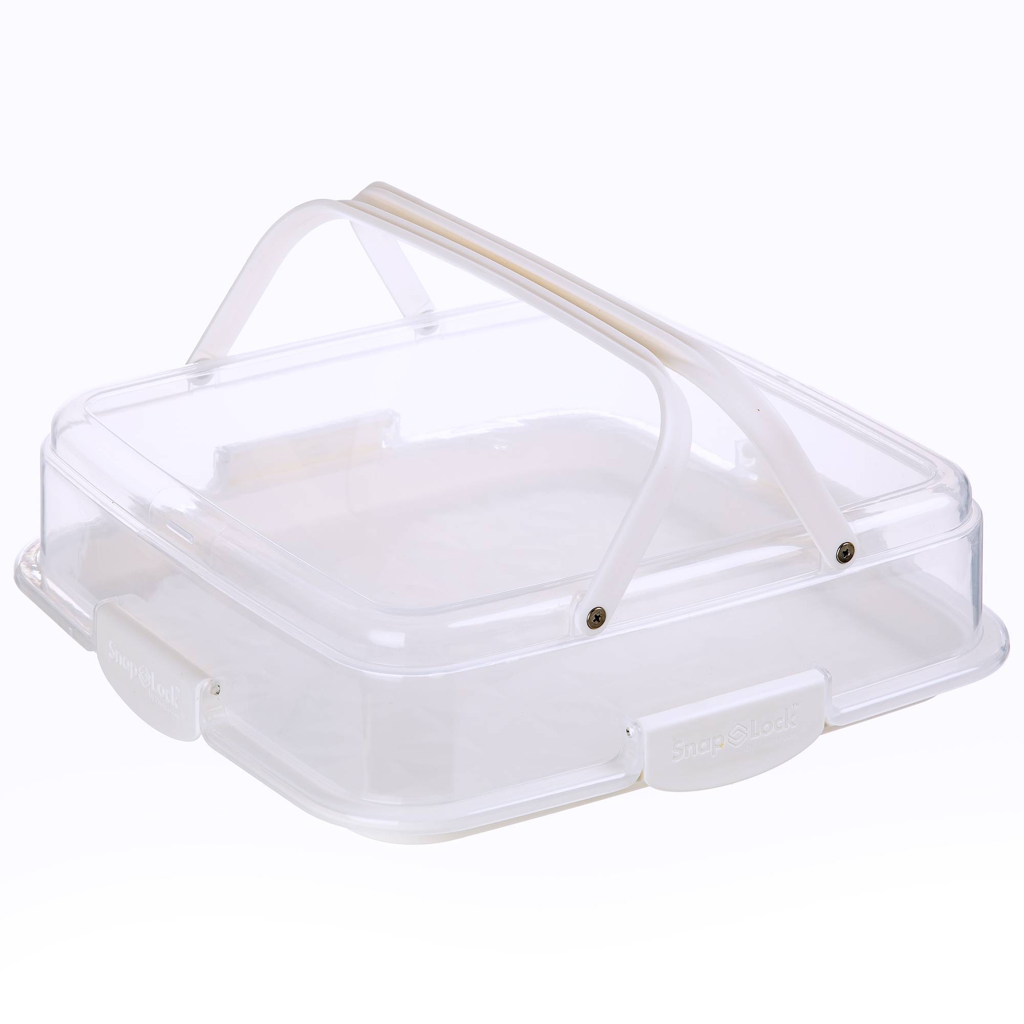 SnapLock Pie and Entertainment Carrier: Dessert & Pie Storage, Multiple Pie Saver, Dishwasher-Safe, Clear/White