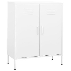 VidaXL Storage Cabinet White 31.5"x13.8"x40" Steel - 1 of 4