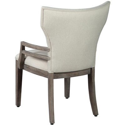 Sedona Grey Linen Upholstered Arm Chair with Wood Frame