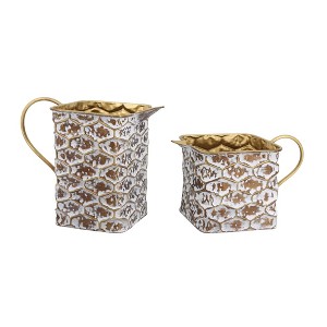 Transpac Metal Honeycomb Square Watering Cans Set of 2 Home Decorations Spring - 1 of 1