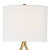 Possini Euro Design Modern Wall Light Sconce Warm Brass Hardwired 19 1/2" High Fixture Half Moon Linen Shade for Bedroom Living Room - 3 of 4