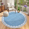 Modern Washable Living Room Rug, Bordered Printed Rug with Non-Slip Backing, Low Pile Stain Resistant Indoor Rug for Bedroom - 4 of 4