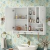MAYEERTY 36 inch Wall Mounted Medicine Cabinet, Bathroom Storage Cabinet with Mirror Door and Adjustable Shelf for Bathroom White - 4 of 4
