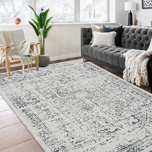 Regional carpet,vintage worn-out floral carpet,used for entrance,kitchen,living room,office,bedroom - 1 of 4