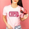 Simply Sage Market Women's Cupid Varsity Checkered Short Sleeve Graphic Tee - 2 of 3