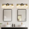 DORESshop 19 in. 3-Light  Black and Gold /Brushed Nickel Bathroom Vanity Light, LED Interior Powder Room Lighting with Clear Globe Shades - 4 of 4