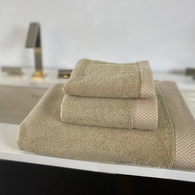 3pc Rayon from Bamboo Luxury Bath Towel Set Beige - BedVoyage