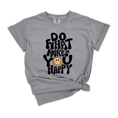 Simply Sage Market Women's Do What Makes You Happy Short Sleeve Garment Dyed Tee