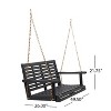 CAVINAS Rustic Patio Porch Swing,Blackwash Hammock Swing Bench with Cushion,Outdoor Swing for Garden&Backyard,800LBS Capacity - 3 of 4