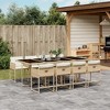 vidaXL Patio Dining Set with Cushions Table and Chairs Outdoor Poly Rattan - Beige Glass 8-Piece - 2 of 4