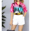 LA LEELA Hawaiian Shirts Womens Funky Vacation Button Up Casual Summer Beach Party Blouse Tops Short Sleeve Shirts Coverup for Women - 4 of 4