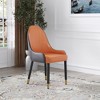Modern PU Sponge-Filled Dining Chair, Solid Wood & Metal Legs, Set of 2, Ideal for Small Dining Spaces & Offices, Gray - 4 of 4