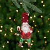 Northlight 6" Gold and Red Gnome with Lantern and Flower Basket Glass Christmas Ornament - 2 of 4