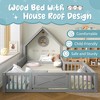 KWPZQEB House Floor Bed for Kids, Montessori Bed Frame with Door and Full-Length Guardrails, Multi-function Toddler Bed, Solid Wood Bed for Girls Boys - 4 of 4