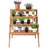 Costway 4 Tier Wood Plant Stand Flower Pot Holder Display Shelves Rack Stand Ladder Step - 3 of 4