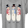 Women's - Instant Message - Joyful Merry Blessed Christmas Snowmen Short Sleeve Graphic T-Shirt - 2 of 4
