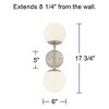 Possini Euro Design Oso Modern Wall Light Sconces Set of 2 Brushed Nickel Hardwire 6" 2-Light Fixture Opal Glass for Bedroom Bathroom Vanity Reading - 4 of 4