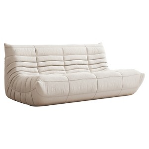 SYFERLORY Armless 3-Seat Togo THREE Seater Large Bean Bag Sofa，White - 1 of 4