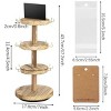 360 Rotating Earring Display Stands with 50 Earring Holder Cards and 50 Self-Seal Bags Wooden Jewelry Display Towers with 36 Hooks Necklace Bracelets - 3 of 4