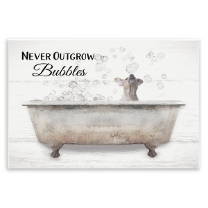 Stupell Industries Never Outgrow Bubbles Dog Tub Wall Plaque Art - 1 of 4