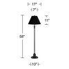 360 Lighting Dyna 58" High Black and Black Pleated Shade 2-Light Floor Lamp - 4 of 4