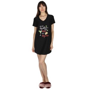 Memoi We Go Together Like Tacos And Tequila V-Neck Sleepshirt - 1 of 4
