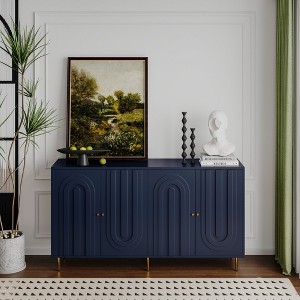 VYNXARIA Gray Lacquered Wooden Cabinet Sideboard Buffet Server Cabinet Storage Cabinet,for Living Room,Entryway,Hallway,Office,Kitchen and Dining Room - 1 of 4