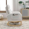 SKRAN 27.6"W Modern Accent Living Room Lounge Arm Chair,High Backrest Rocking Chair with Two Side Pocket ,Teddy Ivory - 2 of 4