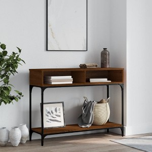Clihome Modern Sonoma Oak Console Table, Versatile with Drawer and Shelf Entryway Table - 1 of 4