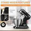 SEVOBAL Stand Mixers Electric Food Mixer with 4.8QT 12 Speeds Dough Hook Whisk Beater for Baking and Cooking, Black, 9.45"*15.35"*14.17" - 3 of 4